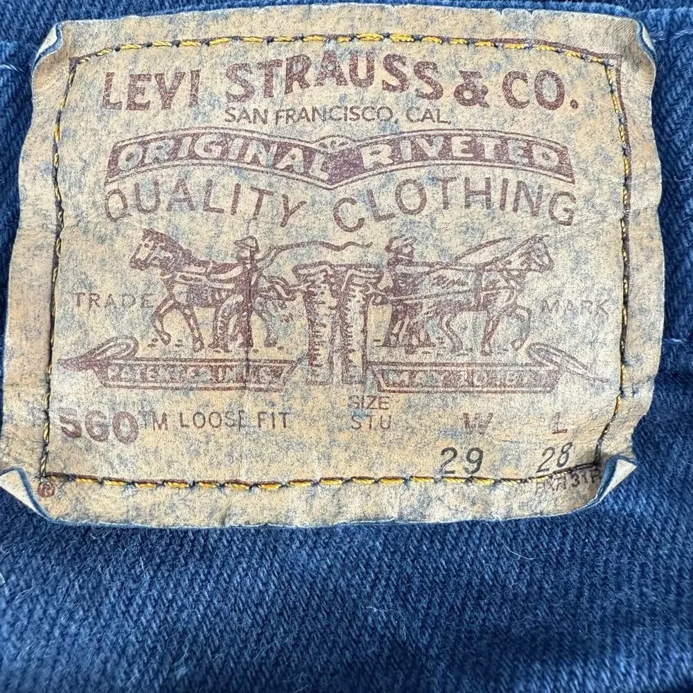 Levi's 560 Jeans Men's 29x28 Indigo Blue Orange Tag Loose Fit Vintage Made in US